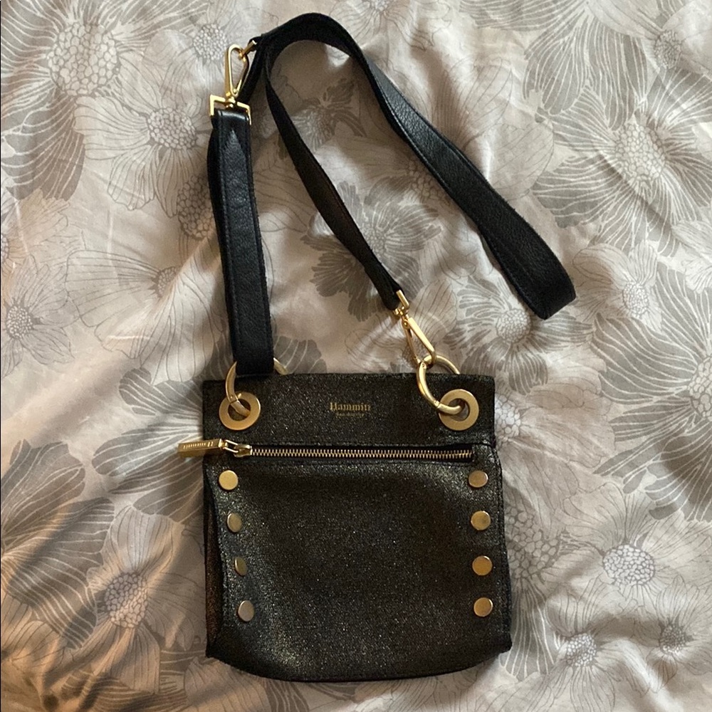 Hammitt Black and Gold Crossbody Bag Sleek and Minimalist